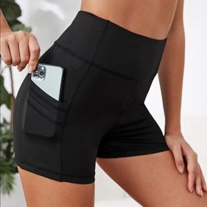SHEIN Black Biker Shorts with Pockets